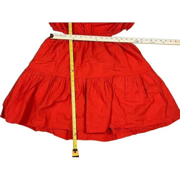 Madewell Seersucker Puff Sleeve Cutout Mini Dress Sz Xl New - Picture 15 of 16